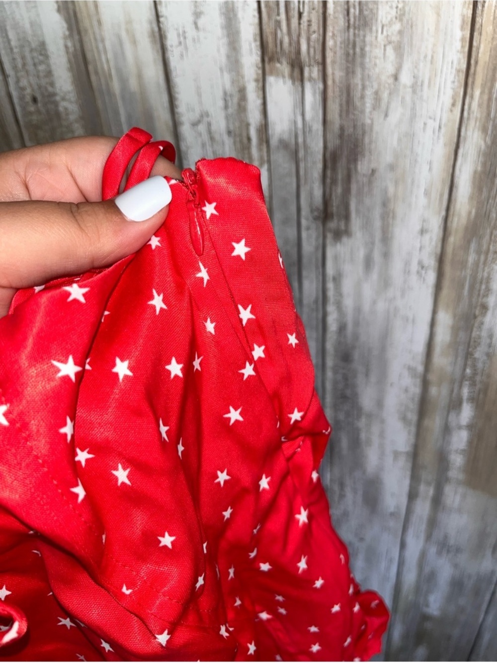 Zara Red Star Print Lace Up Satin Bodysuit NWT Y2K Festival Size L - Picture 5 of 7